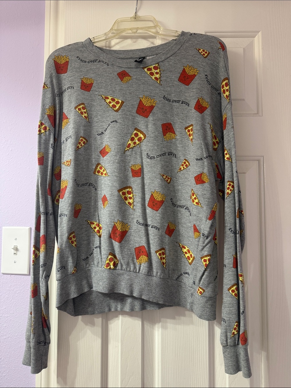 “Fries over Guys” H&M Divided Gray Crewneck Sweatshirt